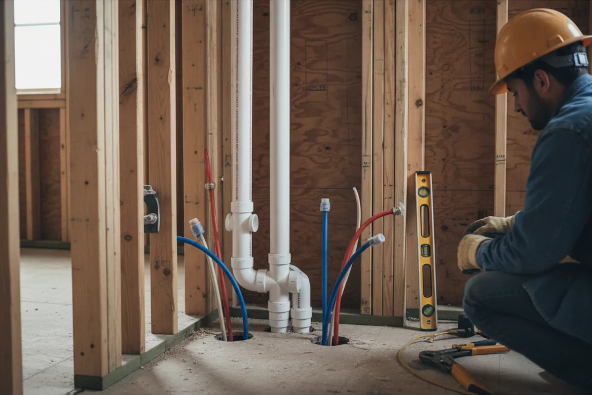 Drain and supply rough-in during Toilet Repair and Installation in Saint Martinville