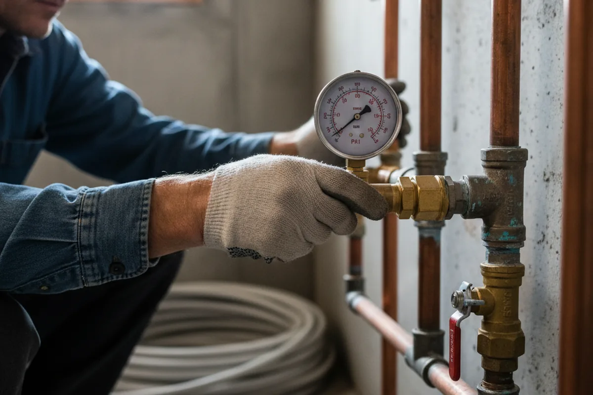 Pressure testing a repaired line during Water Line Repair in Saint Martinville